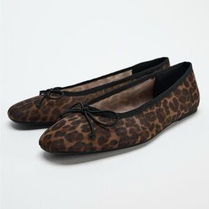 Zara Mesh Cheetah Ballet Flats